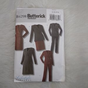 BUTTERICK B4298 SZ 14-20 Fast&Easy Business Casual Jacket Dress Skirt Pants